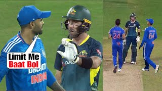 Glenn Maxwell huge confront with Suryakumar Yadav for troubling Prasidh Krishna  Ind vs Aus 3rd T20 [upl. by Ebaj989]