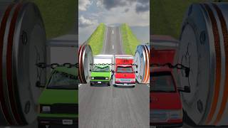 Cars amp Colour Cargo Vans vs Chained Hydraulic Crush  BeamNGDrive shorts beamng [upl. by Dnallor]