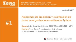 01 Algoritmos de predicción y clasificación de datos en organizaciones con Python  Económicas UBA [upl. by Ecenahs]