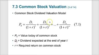 Chapter 7  Stock Valuation [upl. by Kissie]