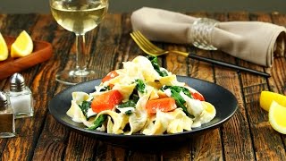 Braucht gerade einmal 8 Zutaten Pasta mit ZitronenLachs und Spinat [upl. by Caz]