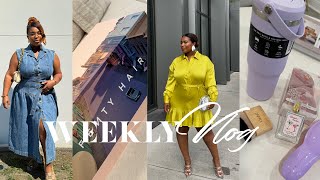 vlog home organization Fenty Hair PR flat ironing my hair weekend fun amp more [upl. by Skier701]