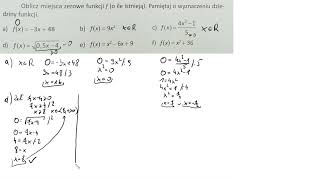 3 73 Oblicz miejsca zerowe funkcji f o ile istnieją Pamiętaj o wyznaczeniu dziedziny funkcji [upl. by Concettina629]