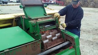 How to sharpen blades on a 3970 John Deere chopper Part 2 [upl. by Ylicec]