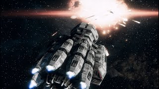 Battlestar Pegasus vs 6 Basestars Using Zero Vipers Battlestar Galactica Deadlock [upl. by Leach]