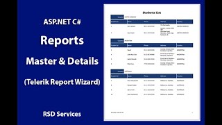 Add Telerik Wizard Reporting into ASPNET C Project Master amp Details [upl. by Walton]