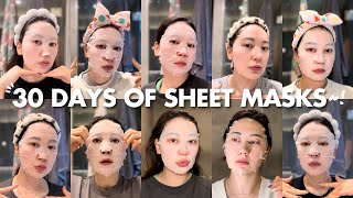 I used a sheet mask EVERY morning amp night for a MONTH [upl. by Chappell589]