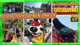 FreizeitLand Geiselwind  Alle Achterbahnen 2023 Onride Freizeitland All Roller Coasters [upl. by Bear304]