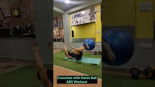 Crunches With Swiss Ball 💪🏻 ABS amp Six Pack Exercise With Gym Ball 🔥 GYM Exercise for ABS [upl. by Dannica]