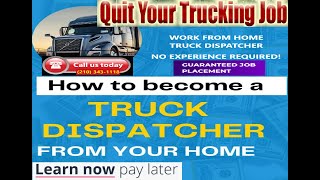 Work From Home as a Truck Dispatcher  No Experience Needed – Full Training amp Job Placement [upl. by Assennej]