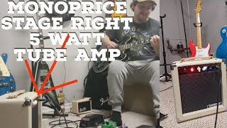 Monoprice 5 Watt Tube Amp Review amp Sound Demo 🤘🎸 [upl. by Aihtnyc26]