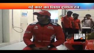 Narain Karthikeyan takes a ride of F1 car at Buddha Circuit [upl. by Swigart]