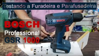 Furadeira e Parafusadeira Professional GSR 1000 Bosch Testando Pontos Negativos e Positivos [upl. by Pickford]