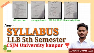 syllabus LLB 5th semester  Csjm University kanpur ❣️ [upl. by Alcinia]