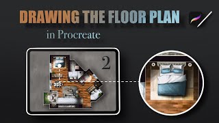 HOW TO DRAW A FLOOR PLAN IN PROCREATE Part 2 2D SKETCH PLAN [upl. by Nnaeirual]