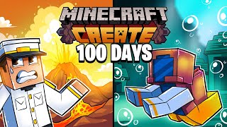 I Survived 100 Days on a SINKING VOLCANIC ISLAND with Create Mod in Hardcode Minecraft [upl. by Reger792]