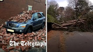 Storm Arwen UK battered by winds of almost 100mph [upl. by Letitia46]