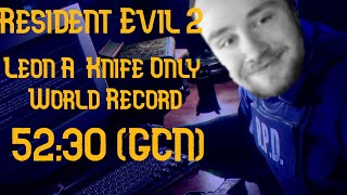 Resident Evil 2  Leon A  Knife Only in 5230 World Record GCN [upl. by Htide]