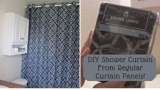 DIY Extra Long Shower Curtain From Regular Curtain [upl. by Riorsson]