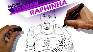 Raphinha Barcelona player  How to draw [upl. by Lenny]