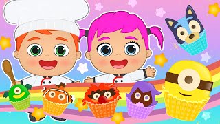 BABIES ALEX AND LILY 🧁🍓 How to decorate Cupcakes [upl. by Nebuer962]