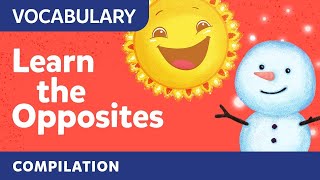 Opposites Vocabulary in English and Spanish   Fun bilingual songs for little kids [upl. by Eymaj]