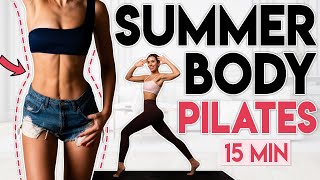 SUMMER BODY PILATES CHALLENGE 🔥 Burn Body Fat Tone amp Sculpt  15 min [upl. by Ayekram]