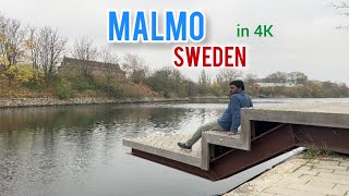 Malmo Sweden from Copenhagen  4K Walking tour in Slottstradgarden  Relaxing natural sound [upl. by Keene]