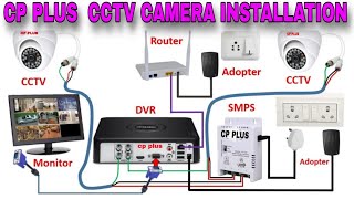 Cp plus CCTV Camera Complete Installation With DVR And Monitor [upl. by Nagoh]