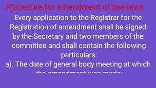 Procedure for the amendment of byelaws of a Cooperative Society [upl. by Eednim]