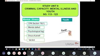 Criminal Law CRW2601 STUDY UNIT 09 online class 2021 UNISA LLB [upl. by Farnham]