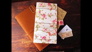 紙もの好きの雑記帳 75 簡単！トラベラーズノートのレフィルを作る パンフレットステッチ DIY Travelers Notebook Inserts [upl. by Jesselyn]