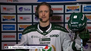 Magnus Nygren efter andra perioden  Intervju  Frölunda HC  Färjestad BK  20240309 [upl. by Irroc]