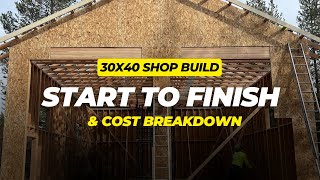 30X40 Shop Build and Cost Breakdown [upl. by Ayram]