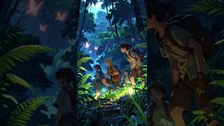 A team of young adventurers exploring a jungle anime video [upl. by Noisla]