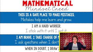 Begin Every Math Lesson with This  MATHEMATICAL MINDSET CREED [upl. by Marks]