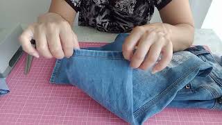 Dica de costura como fazer barra de calça jeans rápido e fácil [upl. by Helbonia]