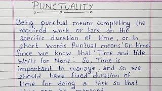 Write a short essay on Punctuality  Essay Writing  English [upl. by Shanney]