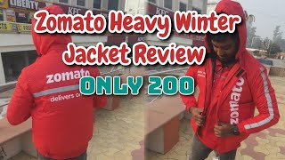 Zomato Heavy Winter Jacket Review  Sk Rider Vlogs Only 200 Winter Jacket ☃️ [upl. by Niotna]