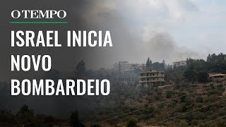 Israel bombardeia cidades libanesas na fronteira [upl. by Asilrahc]