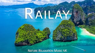 Railay Beach Krabi 4K  Drone Nature Film  Peaceful Piano Music  Travel Nature [upl. by Theis535]