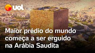 Mukaab maior prédio do mundo em formato de cubo começa a ser erguido na Arábia Saudita veja vídeo [upl. by Eelnayr468]