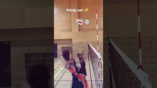 Tricky set and spike 😂😂 volleyball spike 😮 volleyball tricks 😂 shorts volleyball volley short [upl. by Efren]