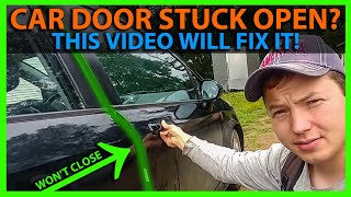 How To Fix a Car Door that Wont Close with a Stuck Latch [upl. by Alsi]