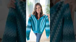 Crochet an Easy Side Across Sweater  2 Panels in Granny Stitch crochetsweater crochetpattern [upl. by Jard]