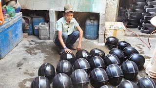 Informative and skillful Process of Bikers Helmet Production Inside a Factory [upl. by Ytsrik]