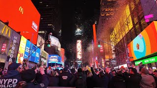 Full NYC Times Square New Years Eve Ball Drop amp Countdown 2024 [upl. by Yelrihs]