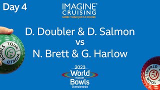 World Indoor Bowls Championship 2023  DDoubler amp DSalmon vs NBrett amp GHarlow  Day 4 Match 2 [upl. by Lennahs]