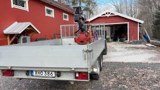 Köp Släpvagn HWR FH3 med skogskran Palms 254 på Klaravik [upl. by Newo802]