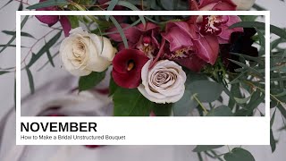 How to Make an Unstructured Bridal Handtied bouquet in Claret [upl. by Etteniuq]